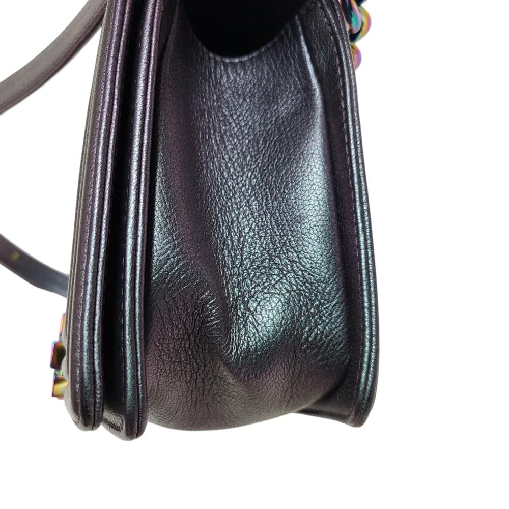 Chanel Purple Mermaid Boy Bag 16C Iridescent Old Medium Classic Quilted Flap CC - Picture 13 of 16